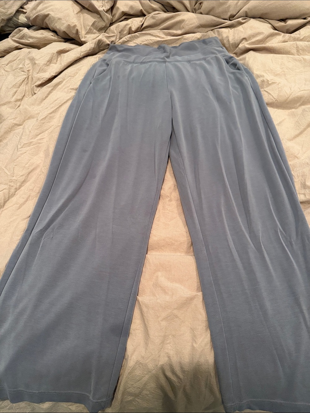 Athleta Wide-Leg Pull-On Pants in Dusty Blue